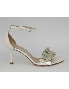 Emanuela Passeri Sandalo Spillo Tallone Laminato Platino