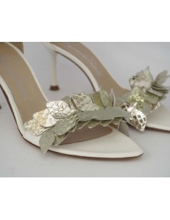 Emanuela Passeri Sandalo Spillo Tallone Laminato Platino