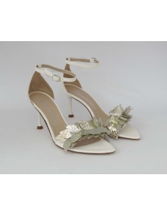 Emanuela Passeri Sandalo Spillo Tallone Laminato Platino