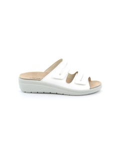 Grunland Ciabatta Media 2 Velcro Plantare Estraibile Vernice Bianco