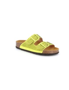 Grunland Ciabatta Biosoft Birk 2 Fibbie Strass Lime