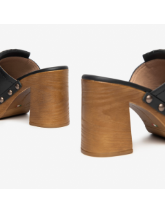 Nero Giardini Ciabatta Sabot Mule Tacco Frangia Nero