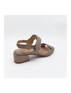 Confort Sandalo Comfort Triplo Velcro Laminato Champagne