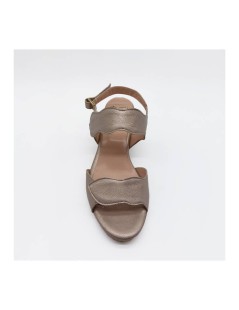 Confort Sandalo Comfort Triplo Velcro Laminato Champagne