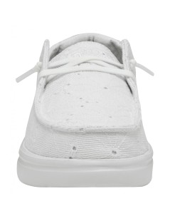 Hey Dude Donna Wendy Platform Alto Ricamo Fiori Tessuto Bianco