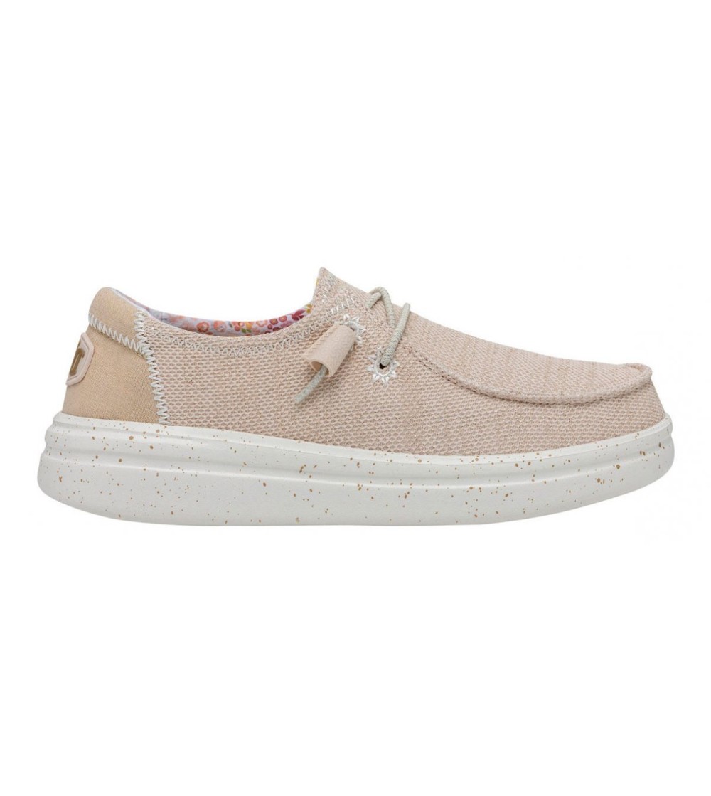 Hey Dude Donna Wendy Platform Alto Glitterato Cipria