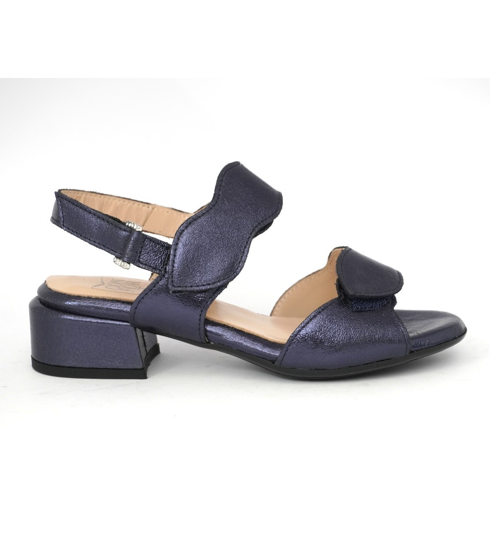 Confort Sandalo Comfort Triplo Velcro Laminato Blu