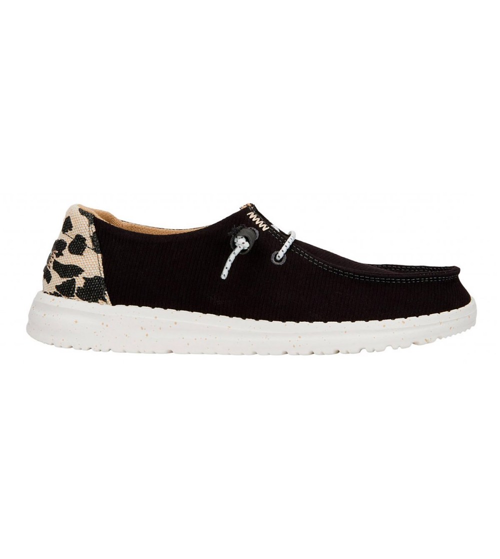 Hey Dude Donna Wendy Platform Bassa Elastici Nero Animalier