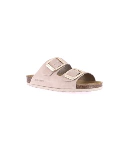 Grunland Ciabatta Donna Birk Arizona Fibbie Grandi Camoscio Beige
