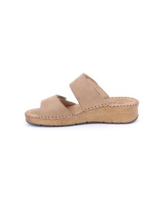 Grunland Ciabatta Comfort Vucita 2 Velcro Tutto Pelle Taupe