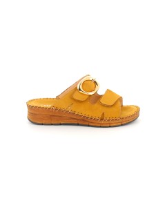 Grunland Ciabatta Cucita 2 Velcro Accessorio Nabuk Ocra