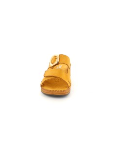 Grunland Ciabatta Cucita 2 Velcro Accessorio Nabuk Ocra