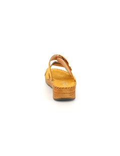 Grunland Ciabatta Cucita 2 Velcro Accessorio Nabuk Ocra