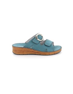 Grunland Ciabatta Cucita 2 Velcro Accessorio Nabuk Ottanio