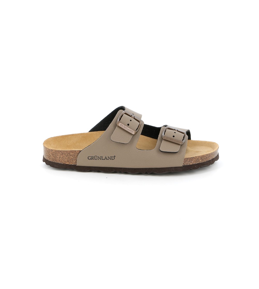 Grunland Ciabatta Donna Arizona Birk Zeppa Bassa Tortora