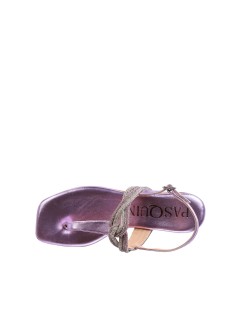 Pasquini Sandalo Infradito Gioiello Nodo Strass Bicolore Lilla