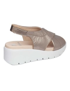 Callaghan BERA Sandalo Zeppa Fasce Larghe Incrocio Velcro Tallone Visone