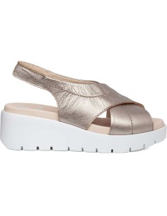 Callaghan BERA Sandalo Zeppa Fasce Larghe Incrocio Velcro Tallone Visone