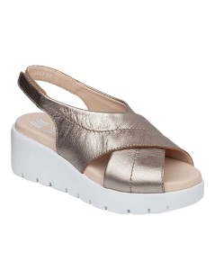 Callaghan BERA Sandalo Zeppa Fasce Larghe Incrocio Velcro Tallone Visone