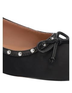 Bibi Lou Ballerina Flat Braccialetto Strass Raso Nero