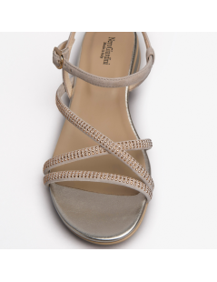 Nero Giardini Sandalo Tacco Basso Fascette Strass Safari