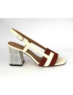 Gianmarco Sorelli Sandalo Alba Tacco Medio Fasce T Pelle Latte Rosso