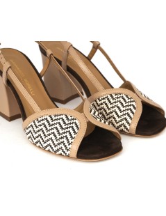 Gianmarco Sorelli Alba Sandalo Fascia Farfalla Intrecciata Pelle Cipria