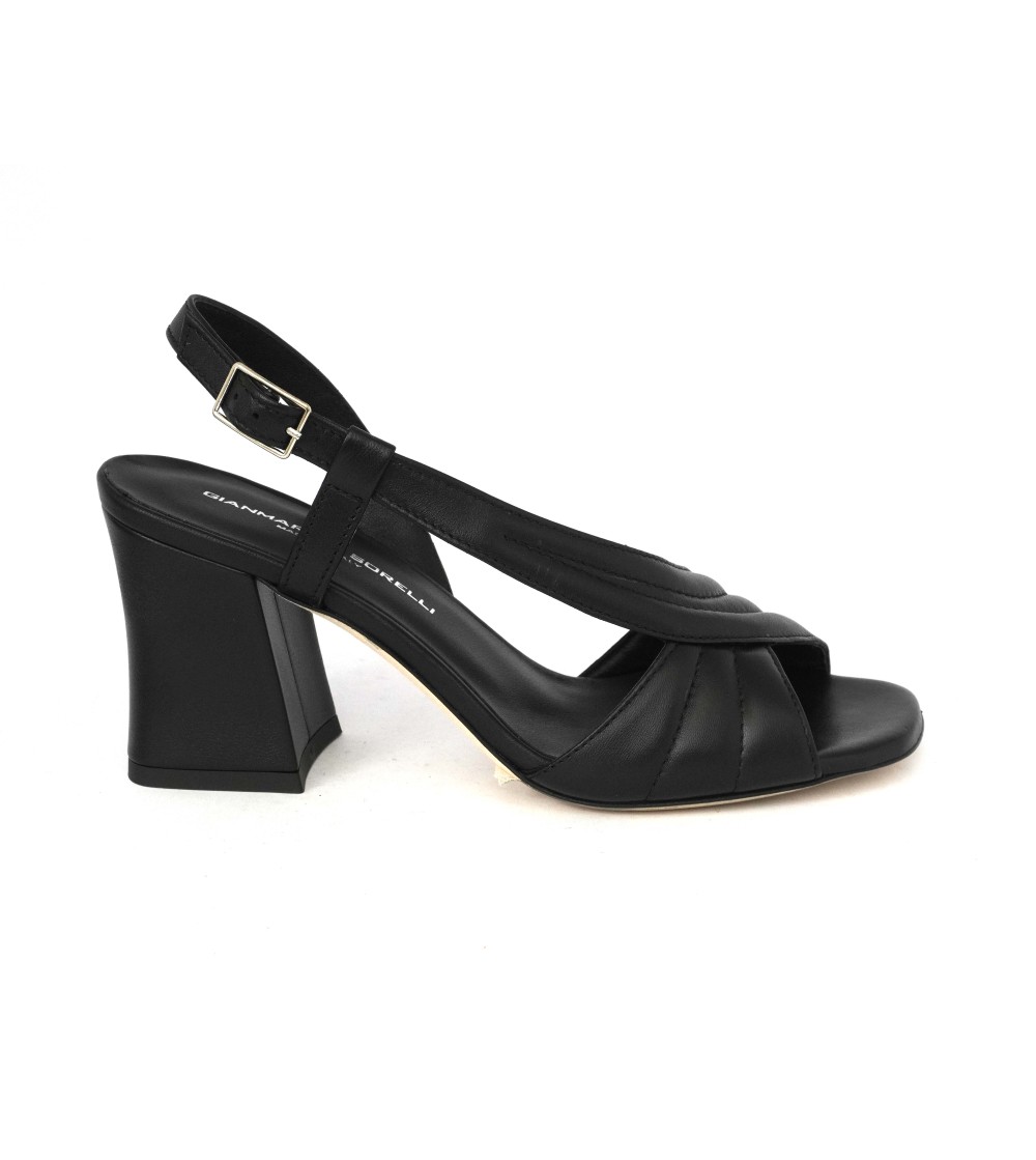 Gianmarco Sorelli Alba Sandalo Fascia Trasversale Nappa Nero
