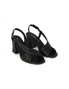 Gianmarco Sorelli Alba Sandalo Fascia Trasversale Nappa Nero