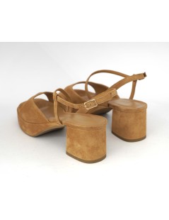 Gianmarco Sorelli Nada Sandalo Platform Trasversale Camoscio Legno