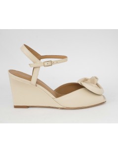 Gianmarco Sorelli Bice Sandalo Taccozeppa Elegante Petali Beige
