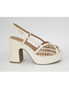 Gianmarco Sorelli Gioia Sandalo Zeppatacco Farfalla Rafia Latte