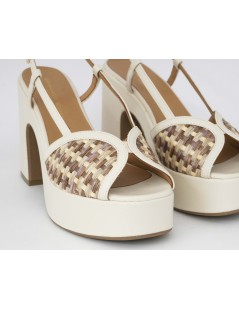 Gianmarco Sorelli Gioia Sandalo Zeppatacco Farfalla Rafia Latte