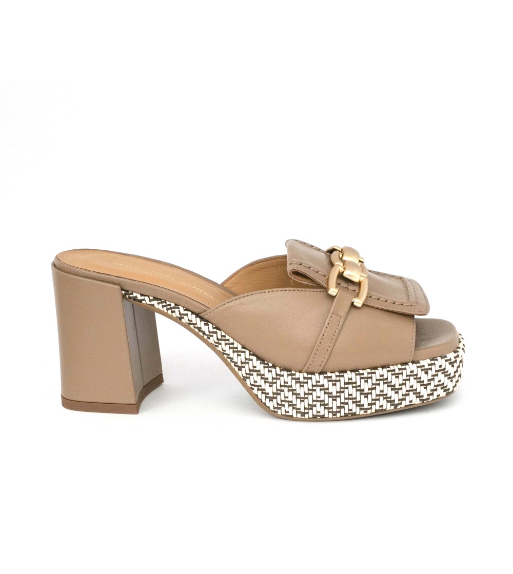 Gianmarco Sorelli Livia Mule Plateau Fascia Accessorio Castoro