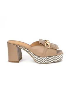 Gianmarco Sorelli Livia Mule Plateau Fascia Accessorio Castoro