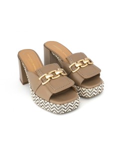 Gianmarco Sorelli Livia Mule Plateau Fascia Accessorio Castoro