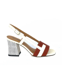 Gianmarco Sorelli Sandalo Alba Tacco Medio Fasce T Pelle Latte Rosso