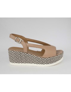 Gianmarco Sorelli JIL Sandalo Zeppa Intrecciata Nappa Cipria