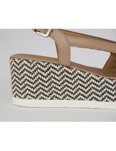 Gianmarco Sorelli JIL Sandalo Zeppa Intrecciata Nappa Cipria