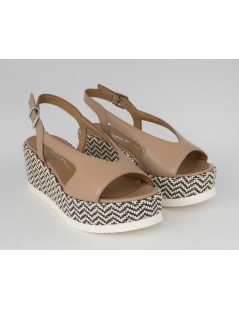 Gianmarco Sorelli JIL Sandalo Zeppa Intrecciata Nappa Cipria