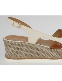 Gianmarco Sorelli Jil Sandalo Zeppa Rafia Trasversale Latte