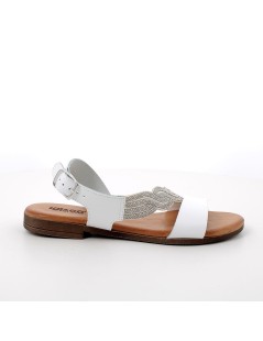 IGI &Co Sandalo Fascia Braccialetto Fascia Trasversale Strass Bianco