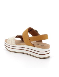 IGI &Co Sandalo Fascia Velcro Braccialetto Velcro Finta Fibbia Cammello Platino