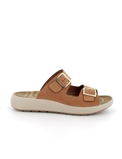 IGI &Co Ciabatta Arizona Doppia Fascia Fibbie Fondo Gomma Cuoio