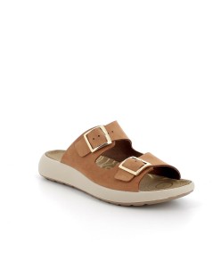 IGI &Co Ciabatta Arizona Doppia Fascia Fibbie Fondo Gomma Cuoio