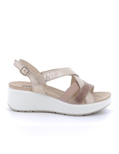 Enval Soft Sandalo Fasce Incrocio Strass Braccialetto Fibbia Sabbia