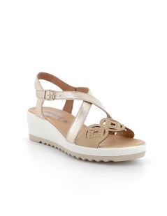 Enval Soft Sandalo Fascia Tagli Laser Strass Fasce Collo Fibbia Sabbia