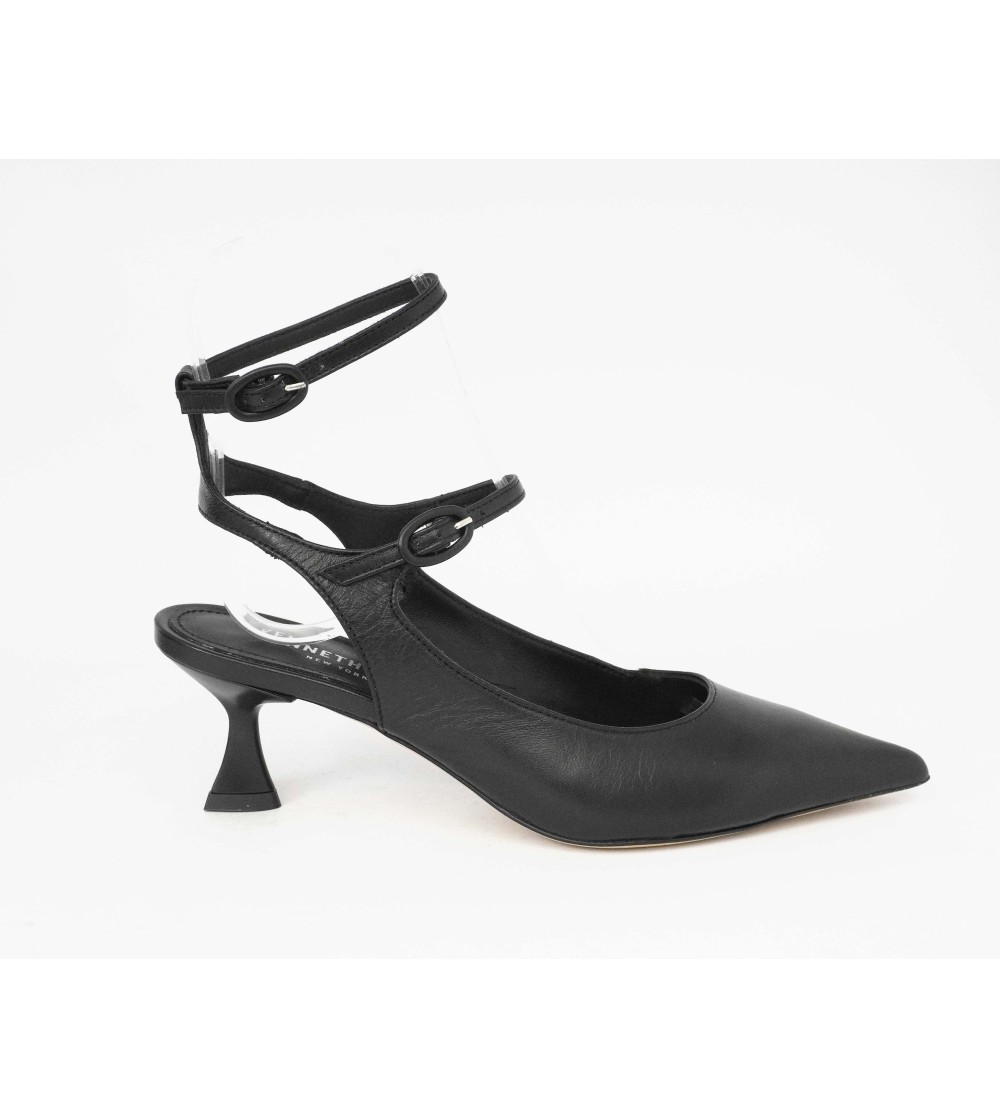 Kenneth Cole Slingback Punta Doppio Braccialetto Nero