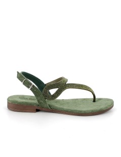 IGI &Co Sandalo Basso Infradito Fascettine Strass Fibbia Salvia