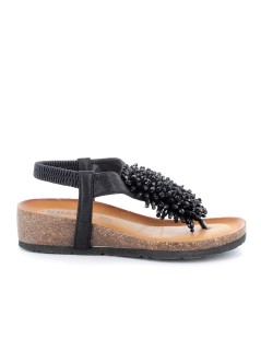 IGI &Co Sandalo Infradito Tallone Elastico Collo Gioielli Nero